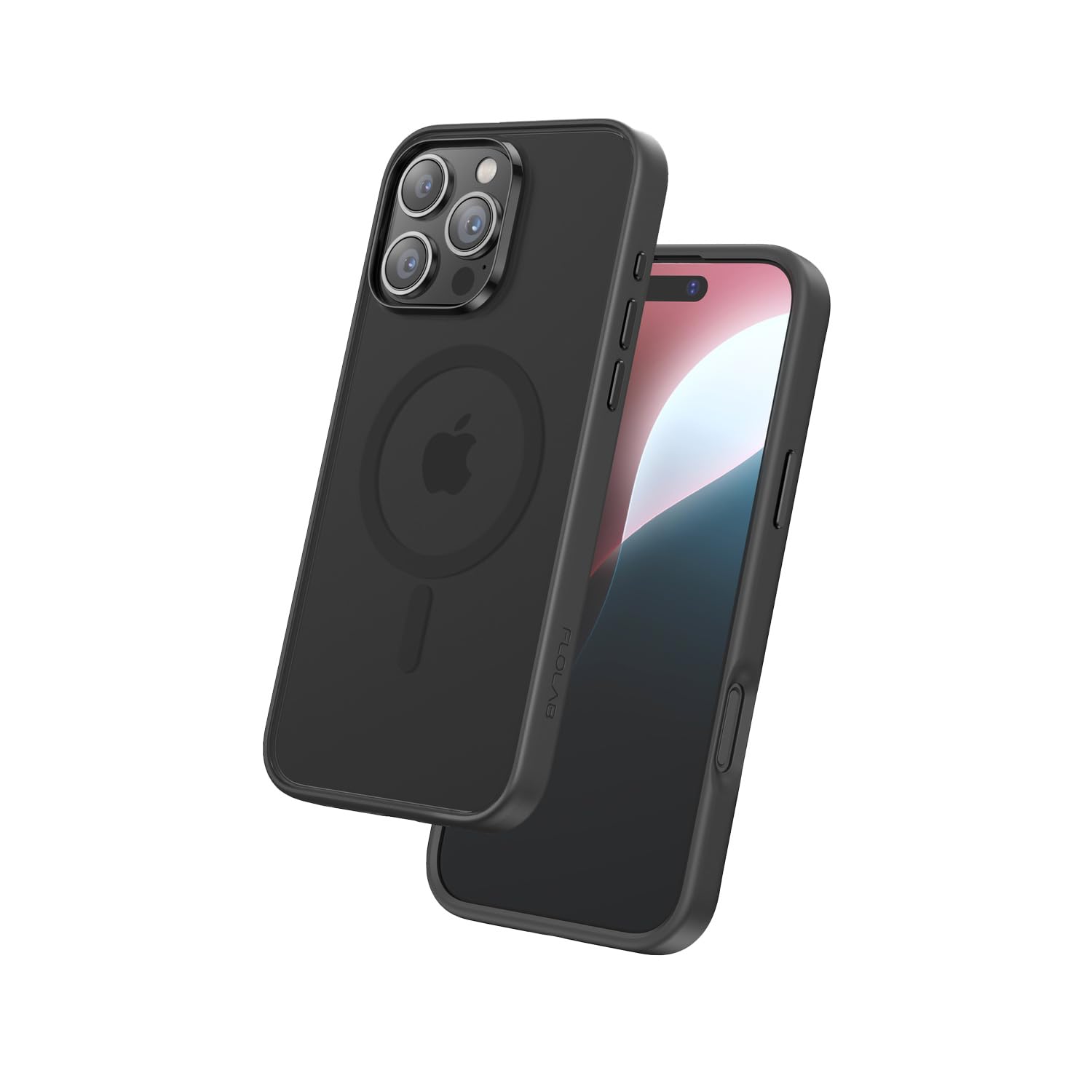 FLOLAB Surtect Tri-Fusion Magnetic for iPhone 16 Case Protective Slim Design Magsafe Compatible Military Grade - Black Clear