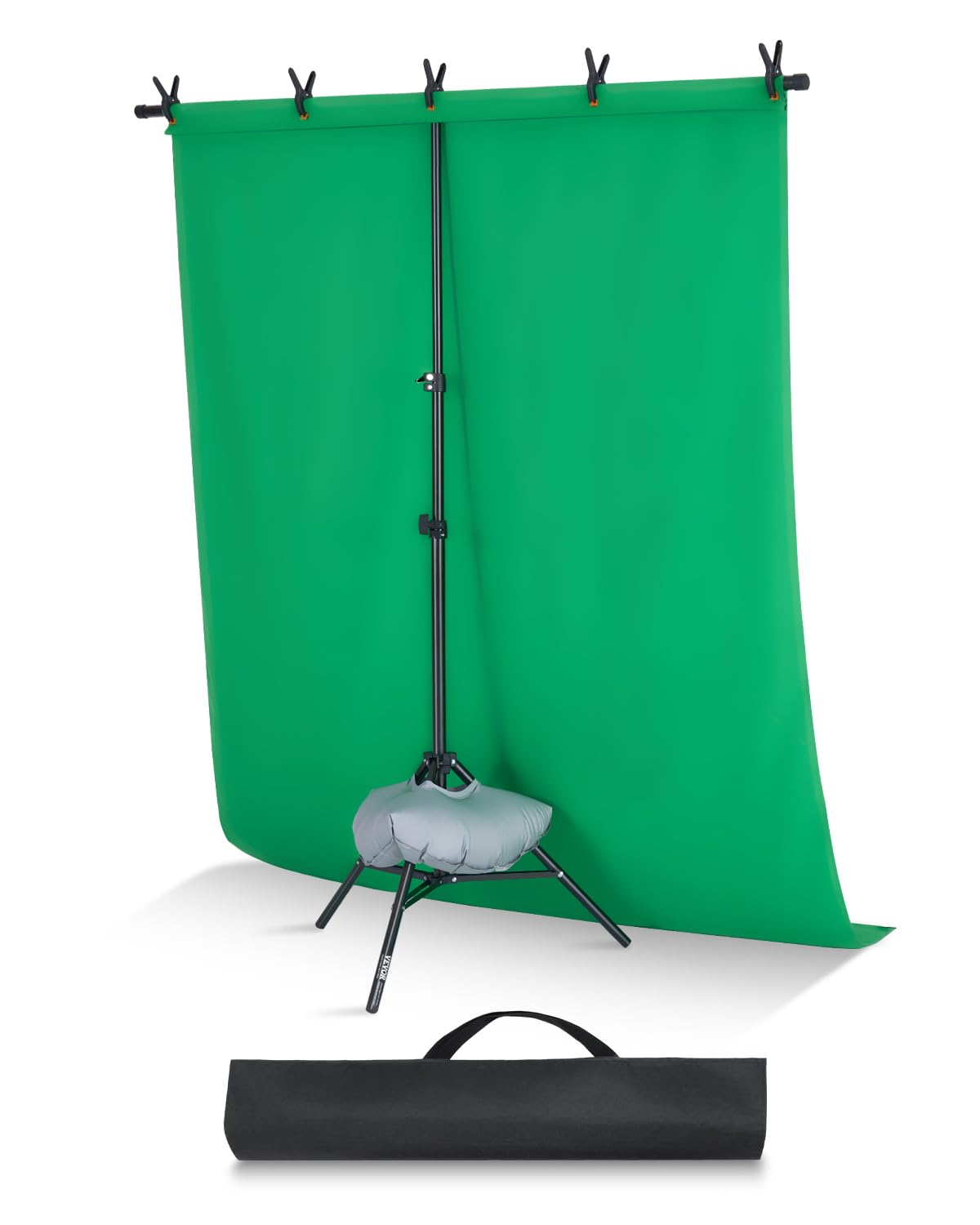 VEVOR Backdrop Stand, 5 x 6.5 ft Adjustable Photo Backdrop Stand Kit, Portable Background Backdrop Stand with 3 Crossbars, Heavy Duty Projector Screen Stand, for Wedding, Photo Video Studio & Party