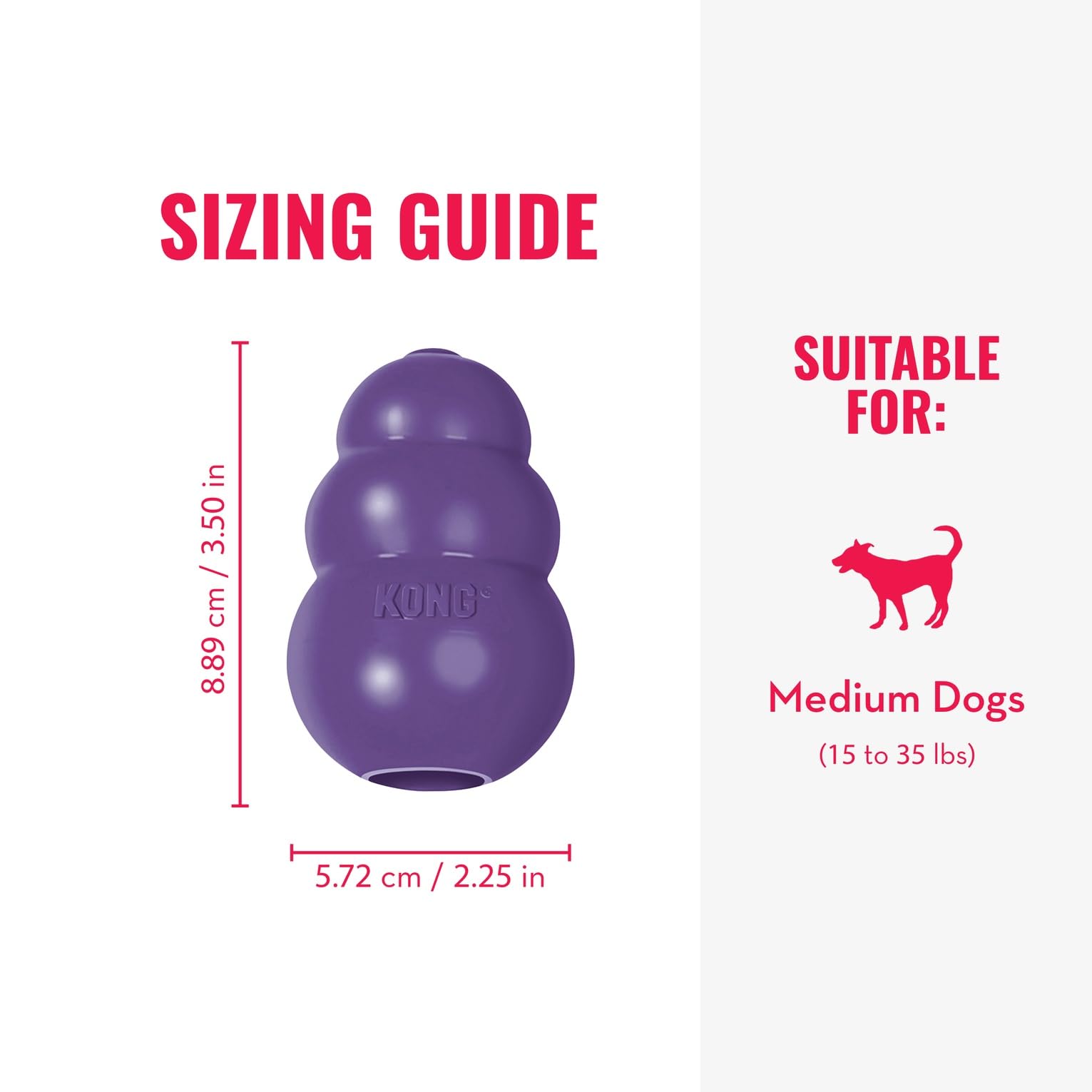 KONG Senior - Dog Toy with Gentle, Natural Rubber - Durable Dog Toy for Older Dogs - Use Treats with Stuffable Chew Toy - Treat Toy for Chewing & Fetching - for Small Dogs
