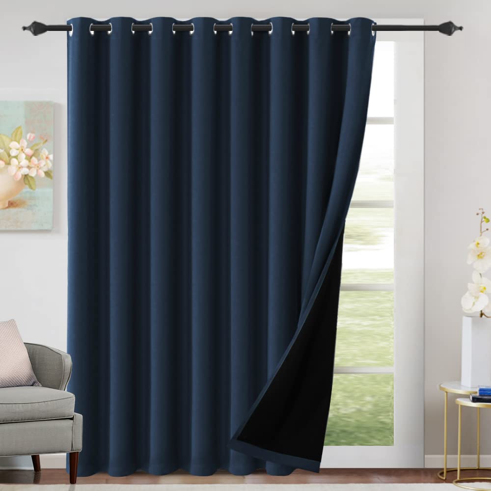 H.VERSAILTEX 100% Blackout Curtains Thermal Insulated Full Blackout Curtains for Living Room Energy Efficiency Window Drapes for Bedroom with Black Liners 1 Panel, 52x63 Inch, Burgundy