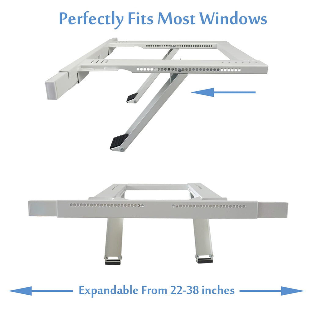 Qualward Air Conditioner Bracket Window AC Support Brackets - Heavy Duty with 2 Arms, Up to 180 lbs for 12000 to 24000 BTU AC Units- Fits Single Or Double Hung Windows