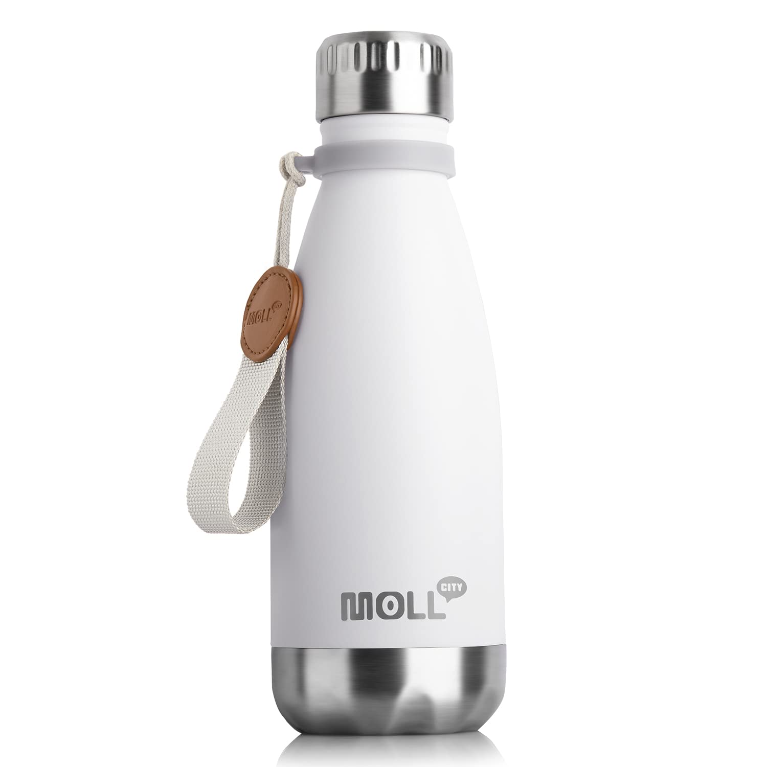 9 oz Water Bottle for Kids-Small Stainless Steel Water Bottle for School Vacuum Insulated Metal Leak Proof Cola Shape Water Flask for Boys Girls(Baby Blue)