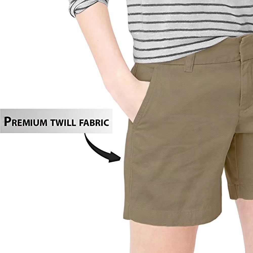 Hybrid & Company Womens Bermuda Walking Shorts Stretch 7 inch Inseam Super Comfy