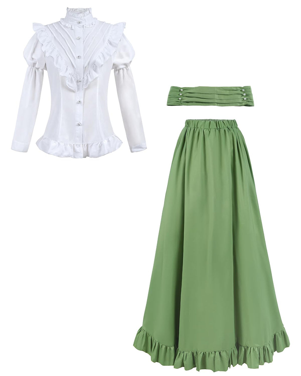 Victorian Dress for Women 2-Pieces 1800s Edwardian Dress Ball Gown Renaissance Costume