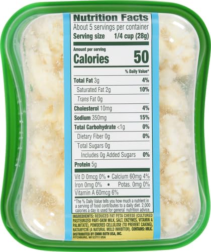Athenos Traditional Reduced Fat Crumbled Feta Cheese (5 oz Tub)