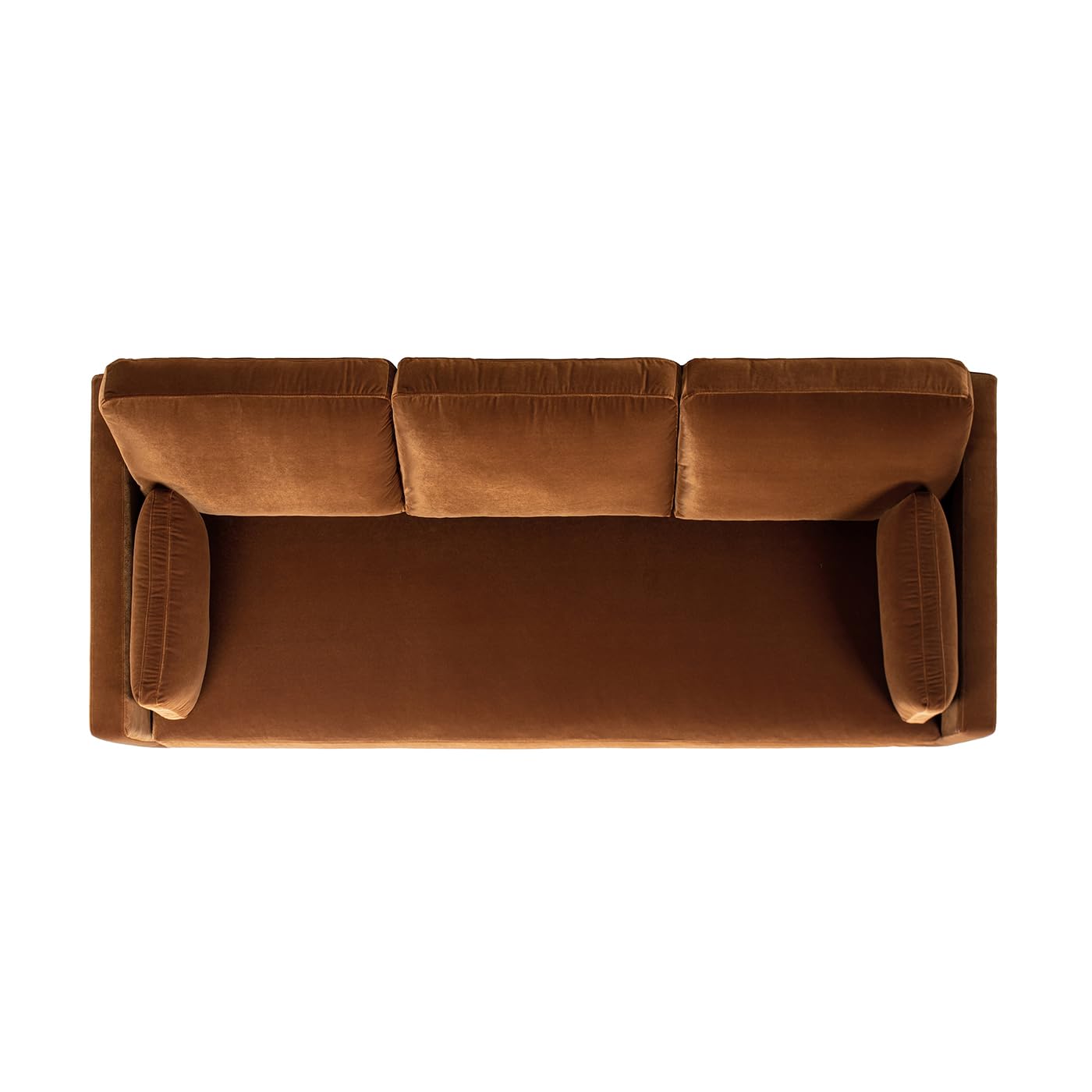 Jennifer Taylor Home Knox 84" Modern Farmhouse Performance Velvet Fabric Living Room Sofa Couch in Burnt Orange