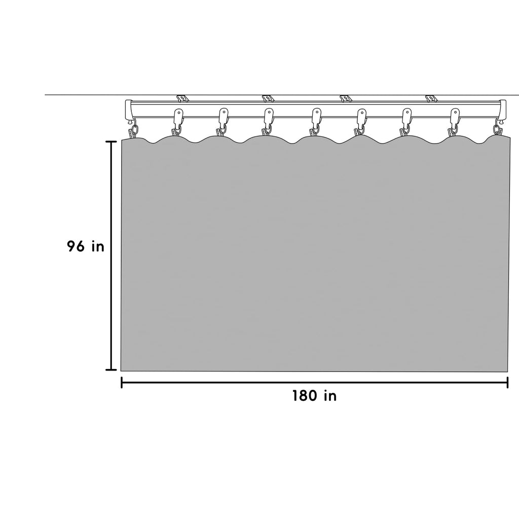Room Divider Blackout Curtains Flexible Sliding Tracks Sets Ceiling Mounted Rod Window Curtain Privacy Separation for Bedroom Living Rooms,1 Panel Beige Drape and Black Track Set-W108xH72 in