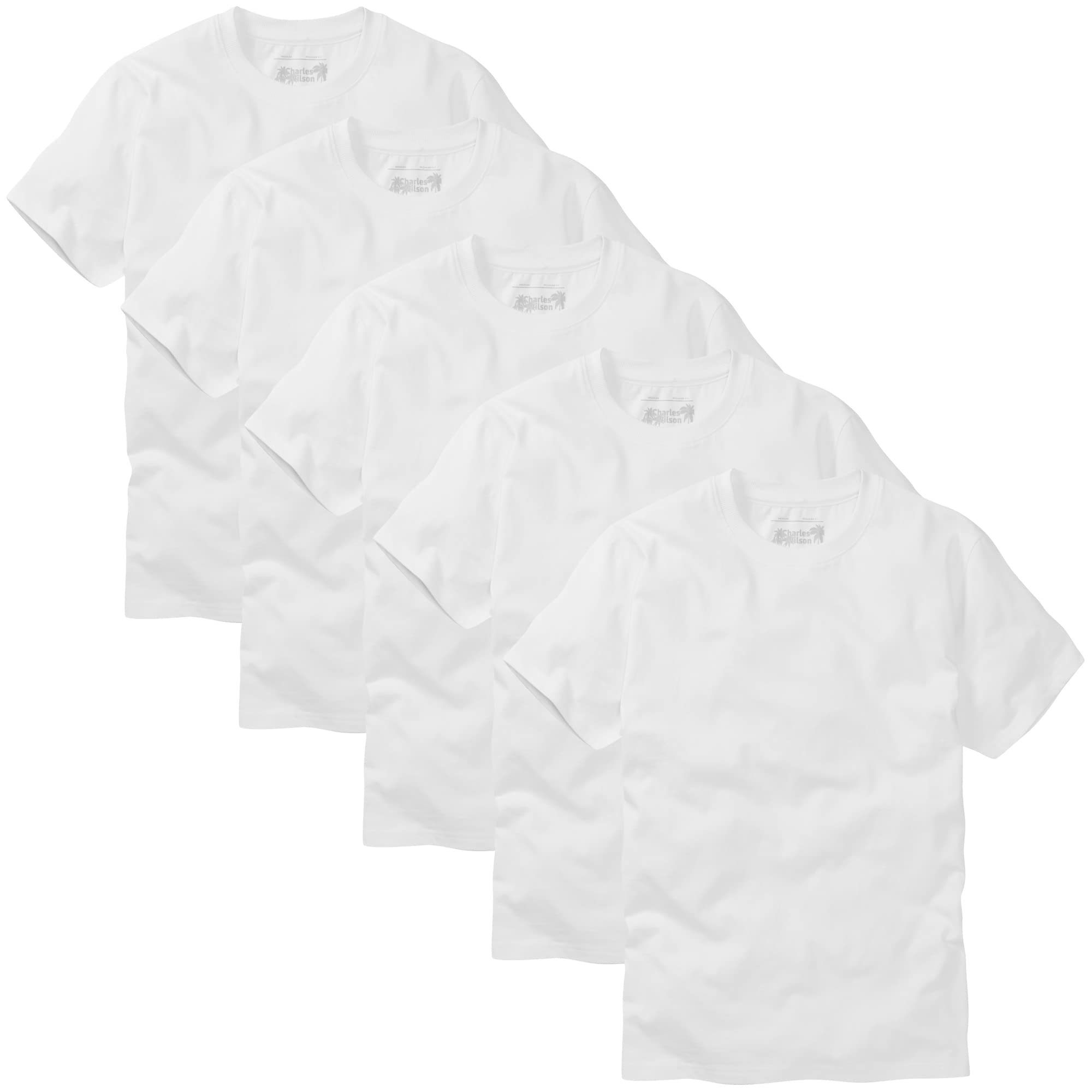 Charles Wilson Men's 5 Pack Crew Neck T-Shirt