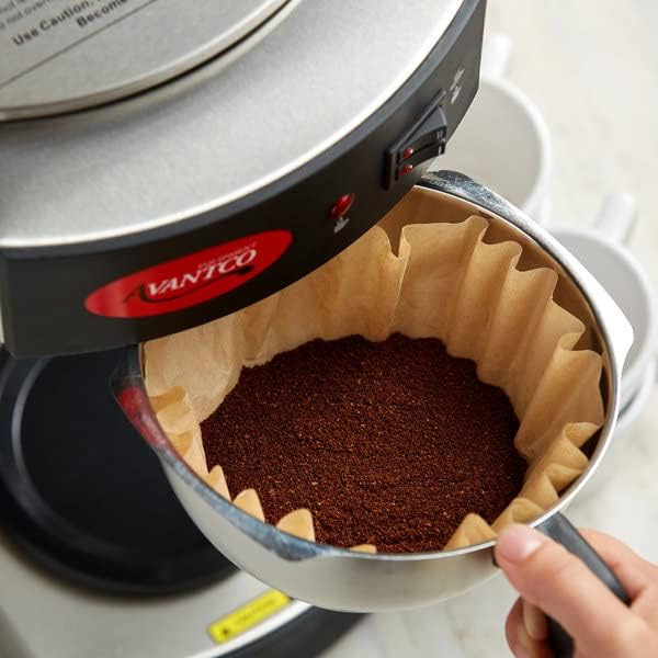 Natural Unbleached Brown Biodegradable Extra Large Coffee Filters 10, 12, 13, 14, 15 Cup Basket for Commercial, Home Coffee Maker Extra High Extra Wide Anti ground, 9.75" Flattened Diameter (1000 Pcs)