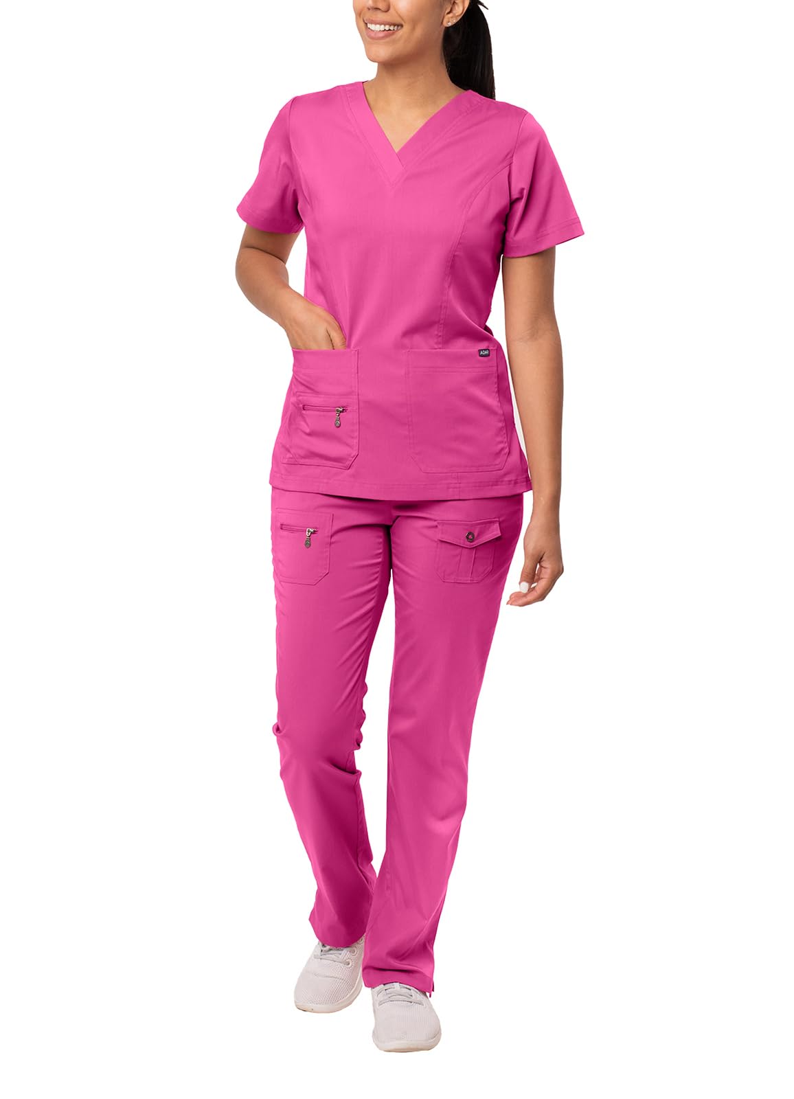 Adar Pro Breakthrough Plus Scrub Set for Women - Enhanced V-Neck Top & Multi Pocket Pants