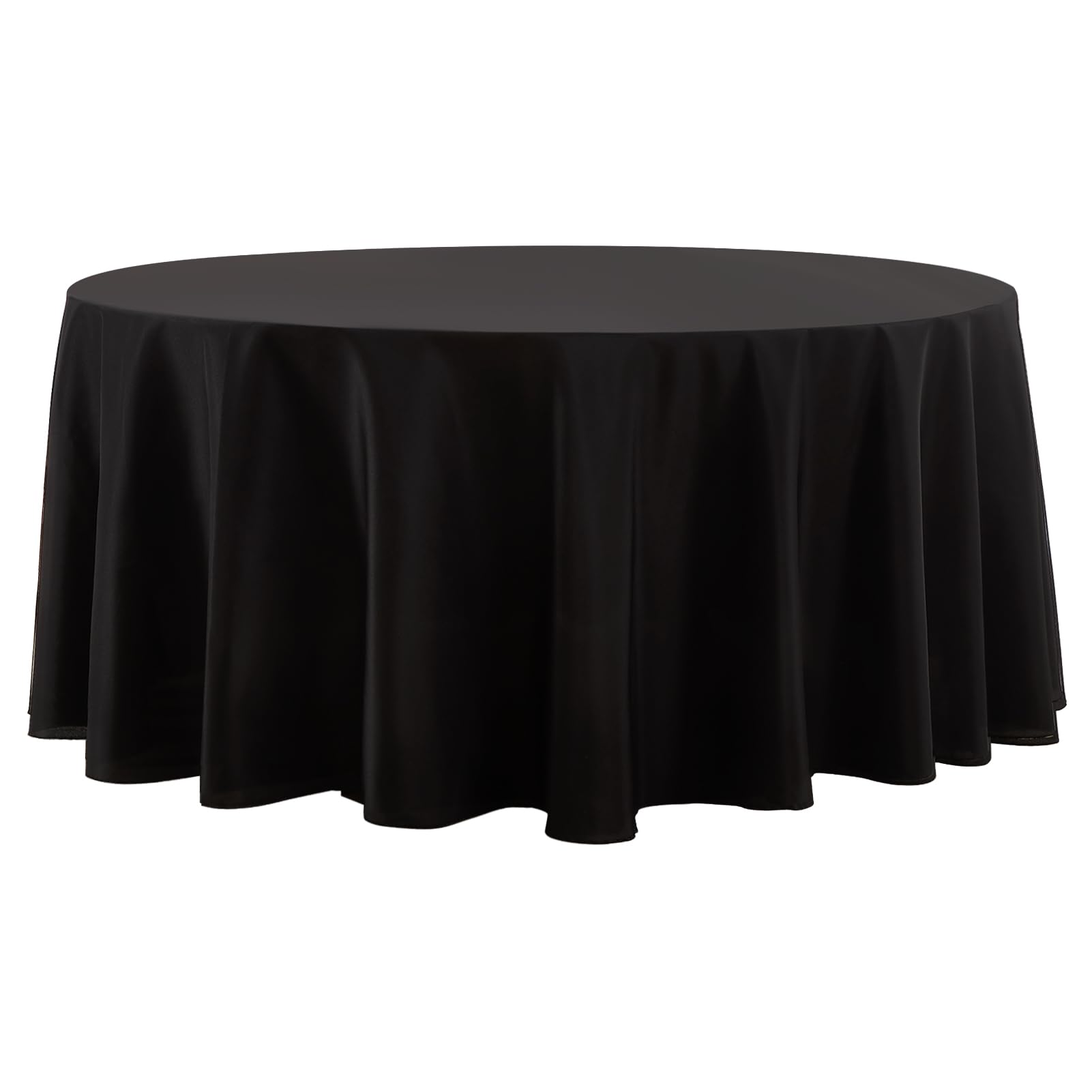 Round Tablecloth 2 Pack 90 Inch Black Tablecloths Washable Decorative Linen Polyester Table Clothes Cover for Dining Table Banquets Buffet Parties and Wedding