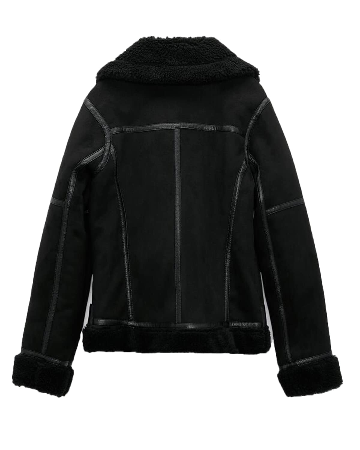 LY VAREY LIN Women's Faux Shearing Moto Jacket Thick Lined Parka Winter Shearling Coat Leather Jacket