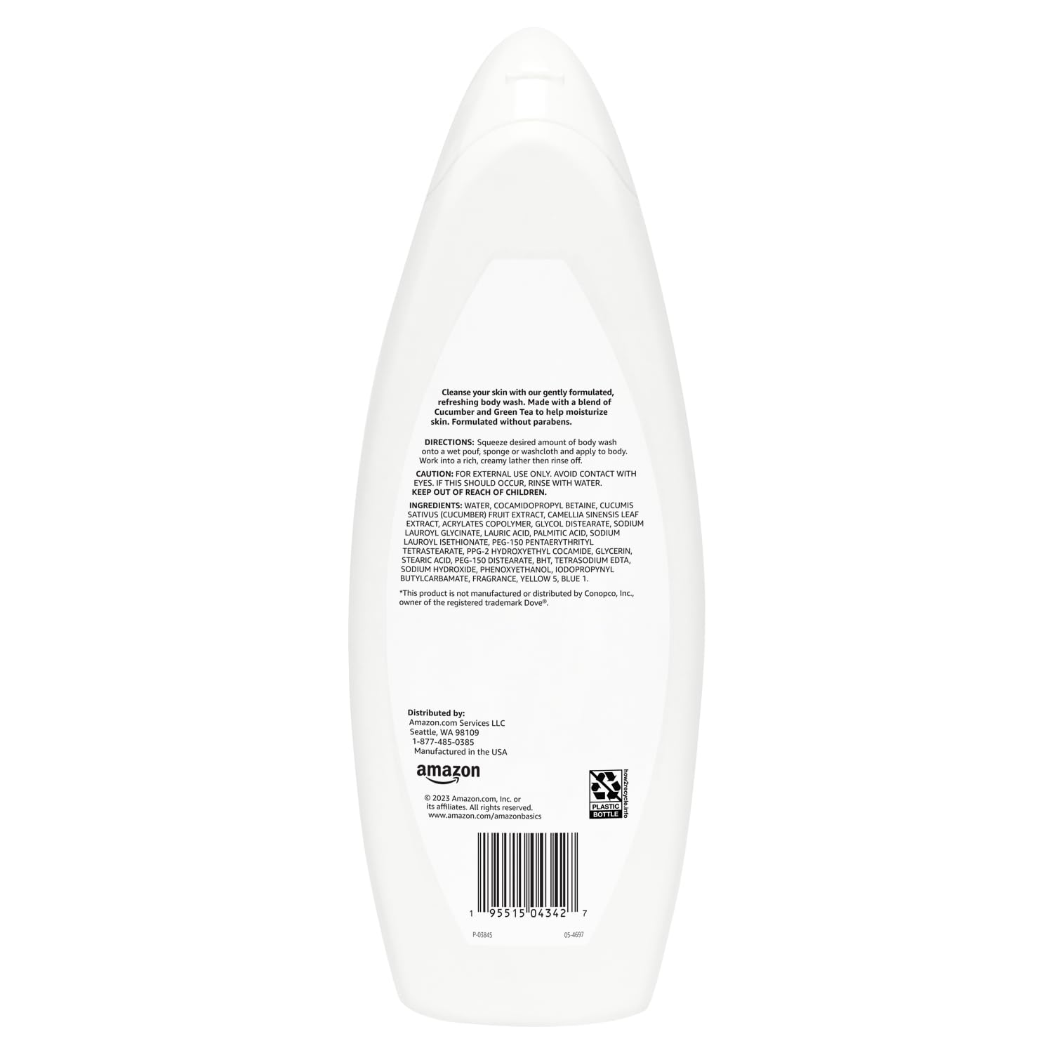 Amazon Basics Moisturizing Body Wash, Fresh Scent, Deep Moisture, Nourishing, Dermatologist Tested, 22 fl oz (1-Pack)
