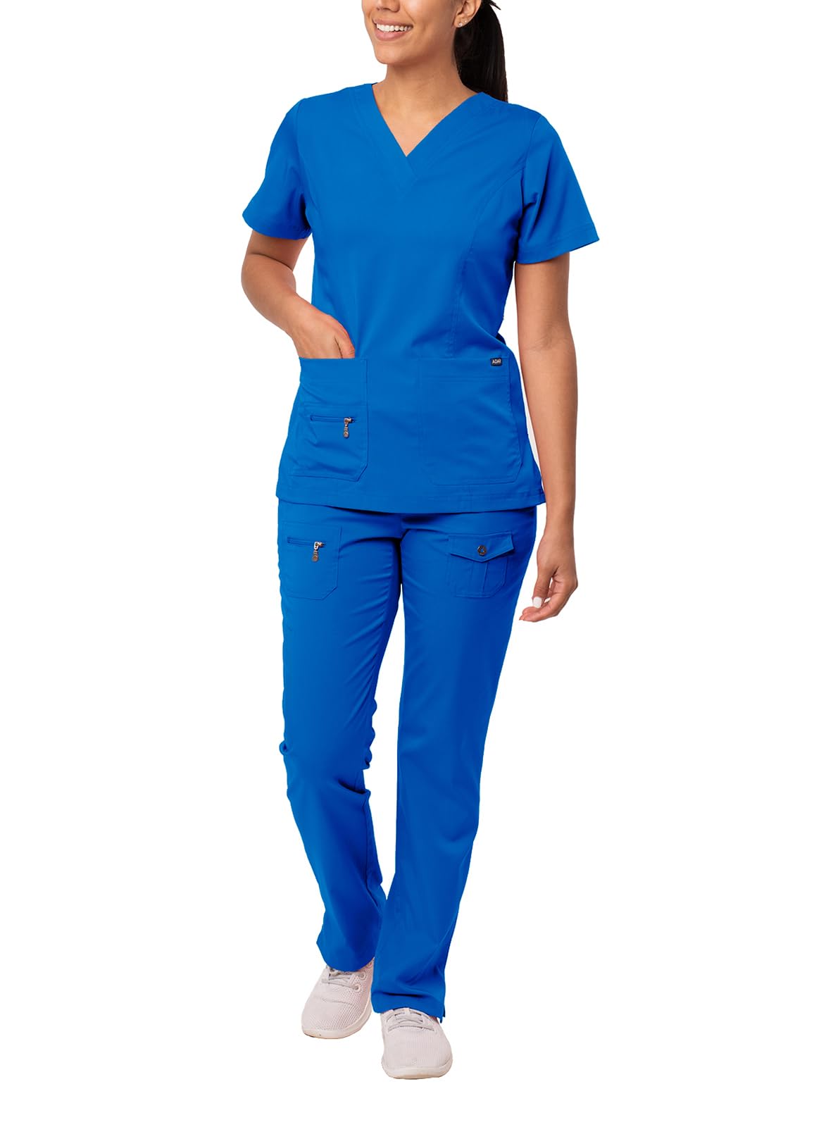 Adar Pro Breakthrough Plus Scrub Set for Women - Enhanced V-Neck Top & Multi Pocket Pants