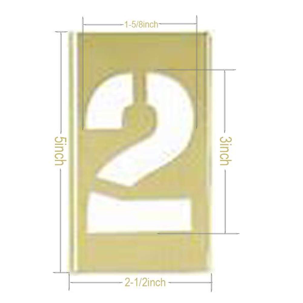 Deezio 1 Inch Brass Stencil Kit, Numbers and Punctuations Number Stencil - 15 Piece Set