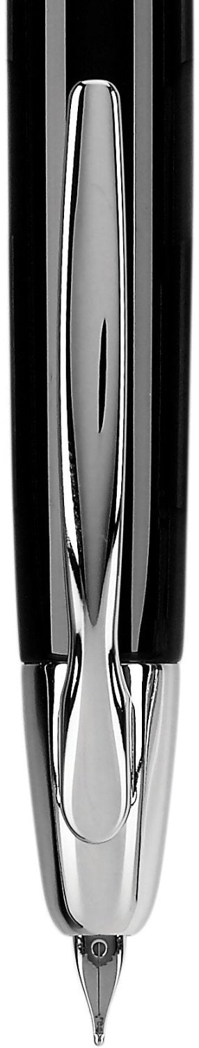 PILOT Vanishing Point Collection Refillable & Retractable Fountain Pen, Black Carbonesque Barrel with Rhodium Accents, Blue Ink, Medium Nib (60246)