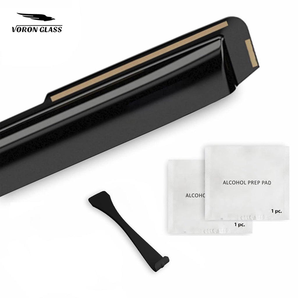 Voron Glass in-Channel Extra Durable Rain Guards for Trucks Chevrolet (Chevy) Silverado/GMC Sierra 2014-2018 Crew Cab, Window Deflectors, Vent Window Visors, 4 Pieces - 220009