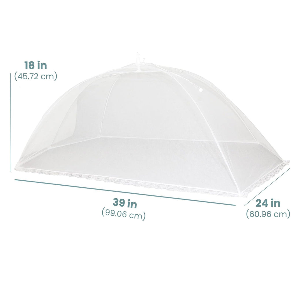 Simply Genius Mesh Food Covers - 12-Pack, 17in x 17in, White - Outdoor Kitchen & Picnic Accessories - Hosting Essentials for Glamping & Tailgating