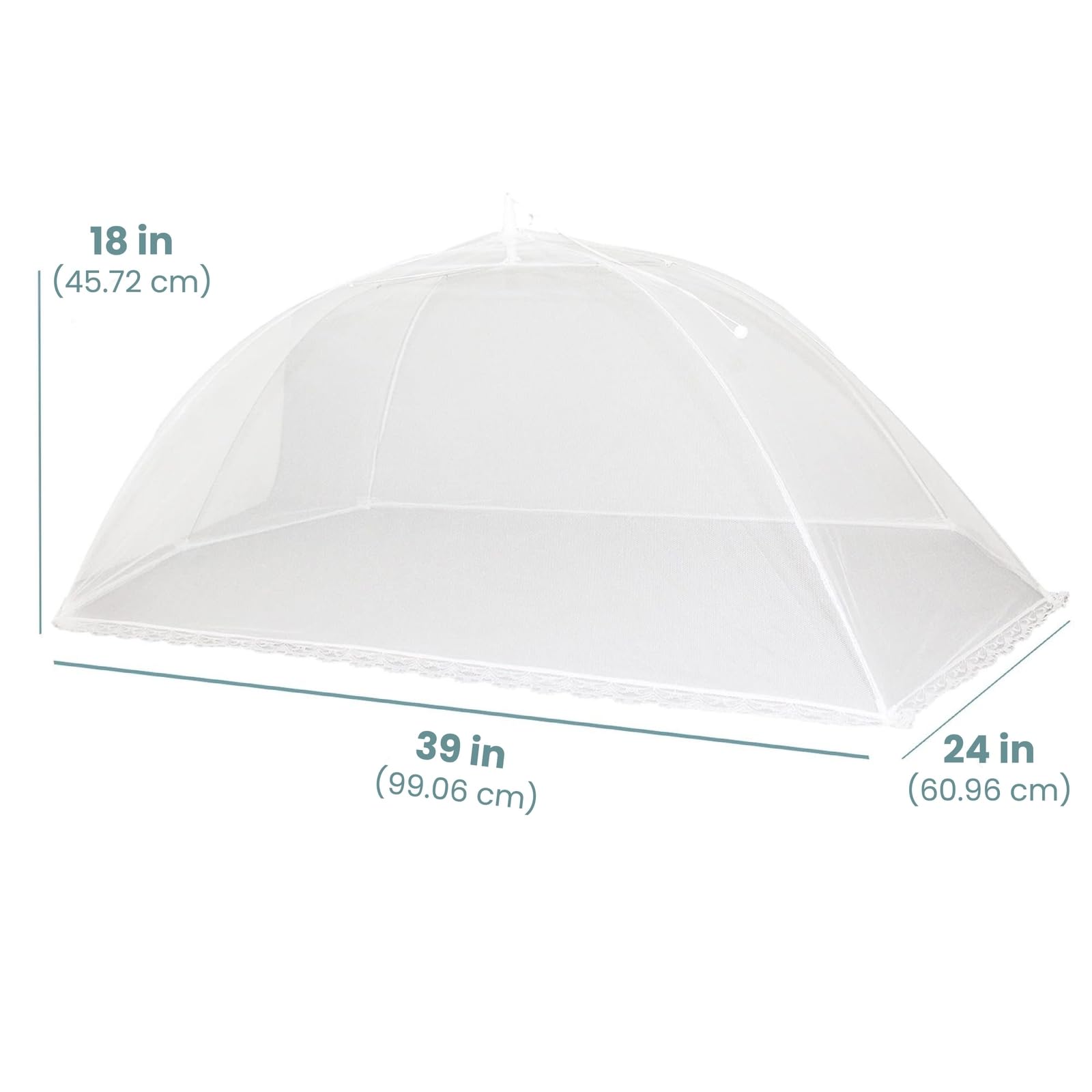 Simply Genius Mesh Food Covers - 12-Pack, 17in x 17in, White - Outdoor Kitchen & Picnic Accessories - Hosting Essentials for Glamping & Tailgating