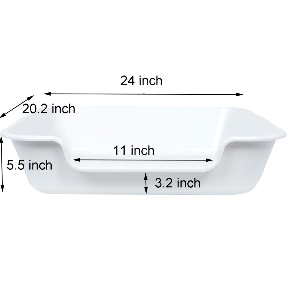 1 Pack of Extra Large Cat Litter Box (ABS Material), Low Entry Senior Litter Pen for Geriatric Kitty Big Cats, Jumbo Pet Safe Litter Boxes Tray for Pets Potty (Beach Sand, 20" L x 15.5" W)