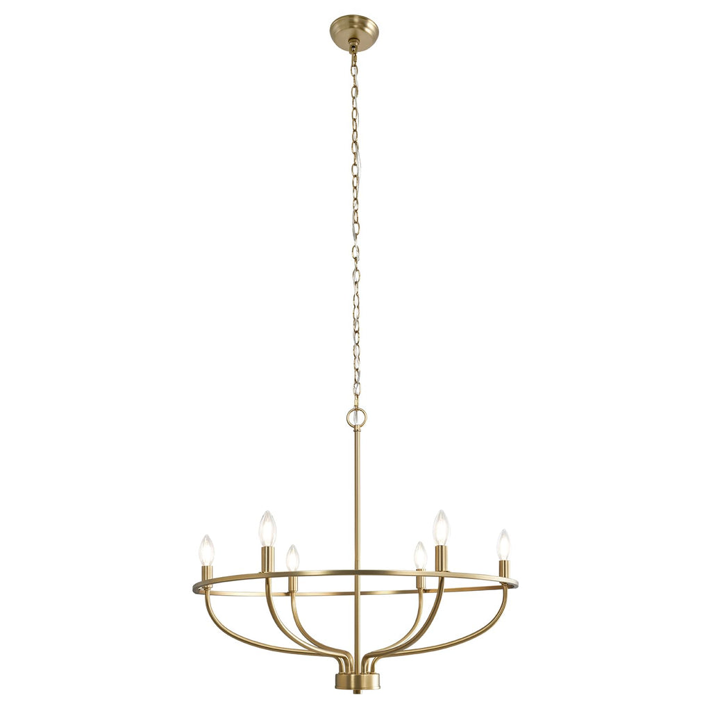 Black Chandelier 6-Light Dining Room Chandelier Kitchen Chandeliers Over Table Round Living Room Chandelier Light Fixture for Bedroom, Kitchen, Foyer