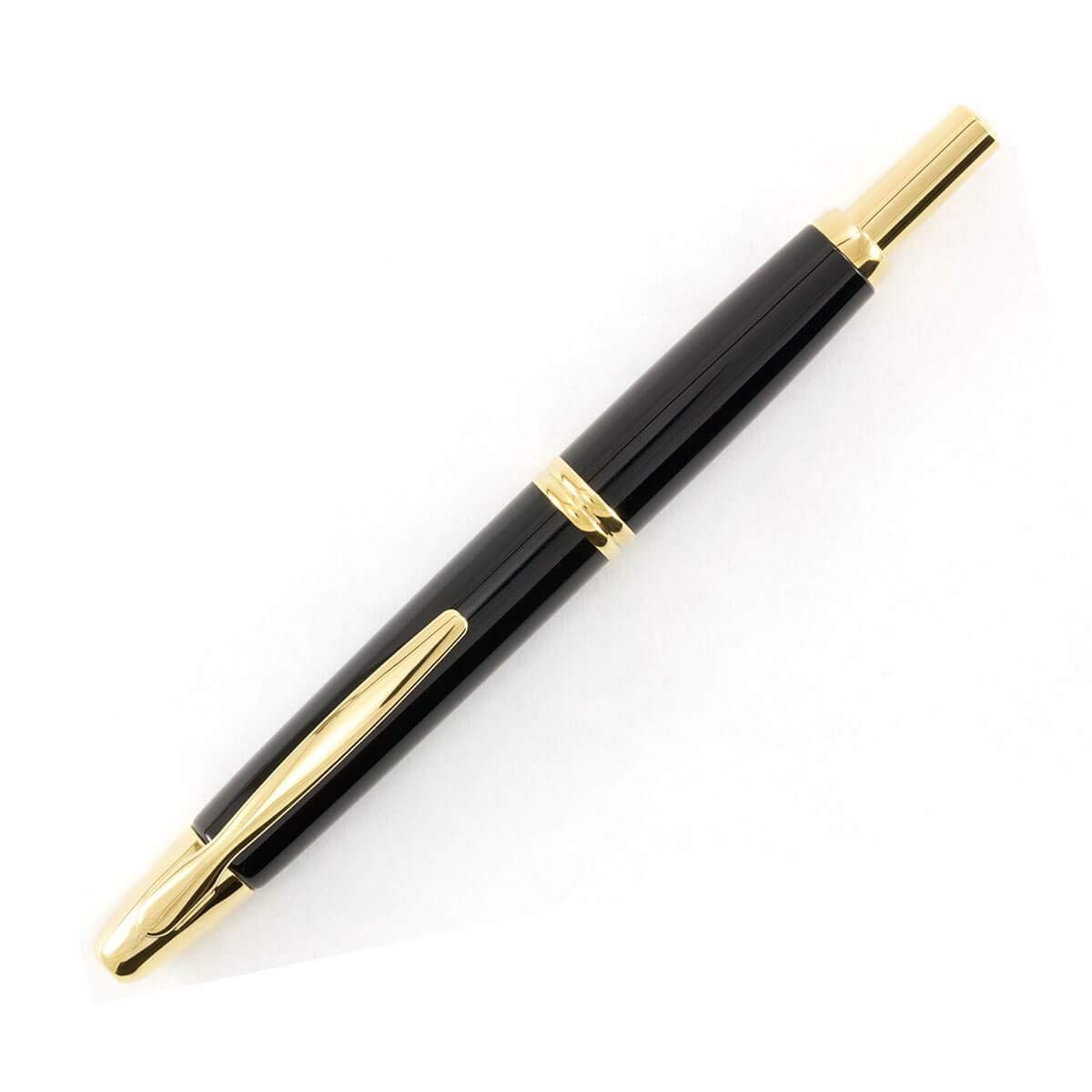 PILOT Vanishing Point Collection Refillable & Retractable Fountain Pen, Black Carbonesque Barrel with Rhodium Accents, Blue Ink, Medium Nib (60246)