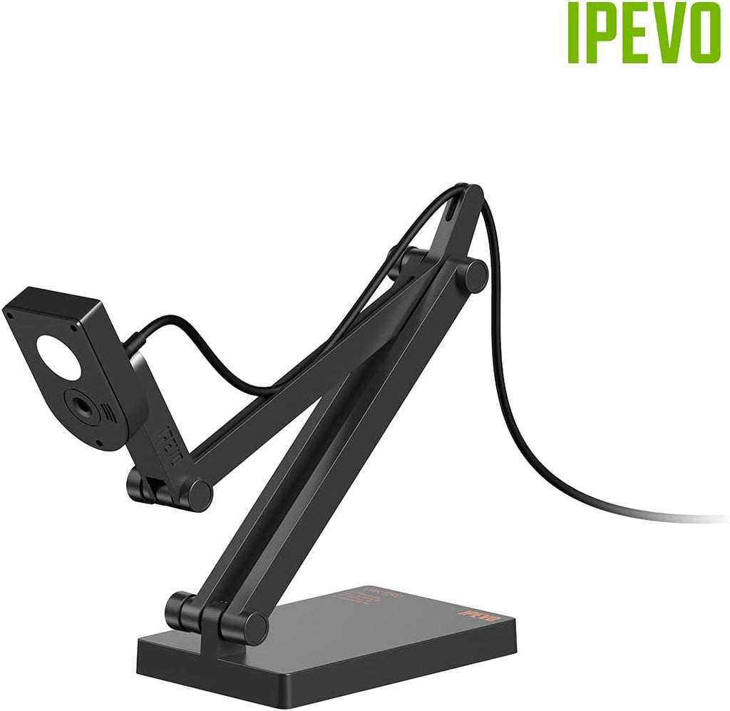 IPEVO V4K PRO Ultra HD USB Document Camera with AI-Enhanced Mic, for Classroom visualization, Online Teaching, Work from Home, Streaming, with Noise Cancellation for Clear Voice, Black