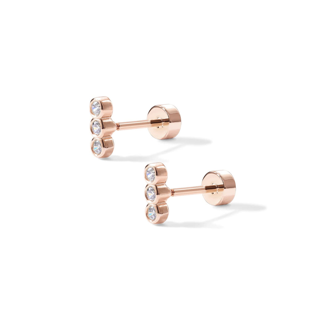 PAVOI 14K Gold Plated Flat Back Earrings | Solid 925 Sterling Silver Posts | Helix Cartilage Earrings for Women | Cubic Zirconia Stud Earrings | Trending Fashion Jewelry