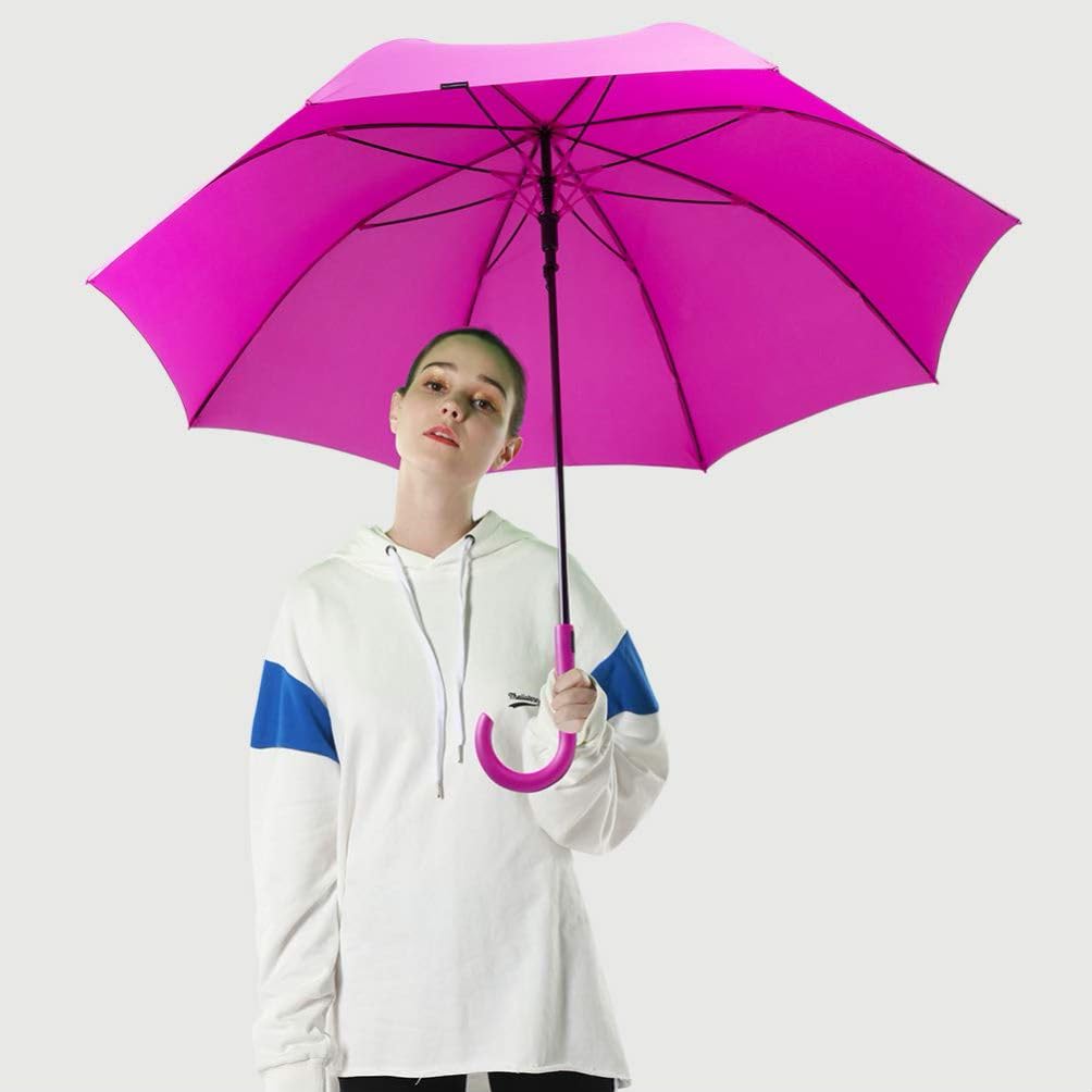 RUMBRELLA UV Stick Umbrella Auto Open UPF 50+ with J Hook Handle 51IN