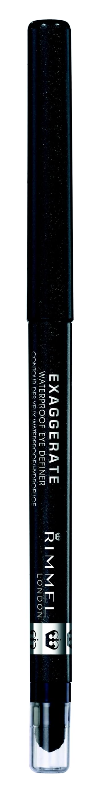 Rimmel London Exaggerate Waterproof Eye Definer Eyeliner, Highly Pigmented, Long-Wearing, Built-In Smudger, 230, Deep Ocean, 0.01oz
