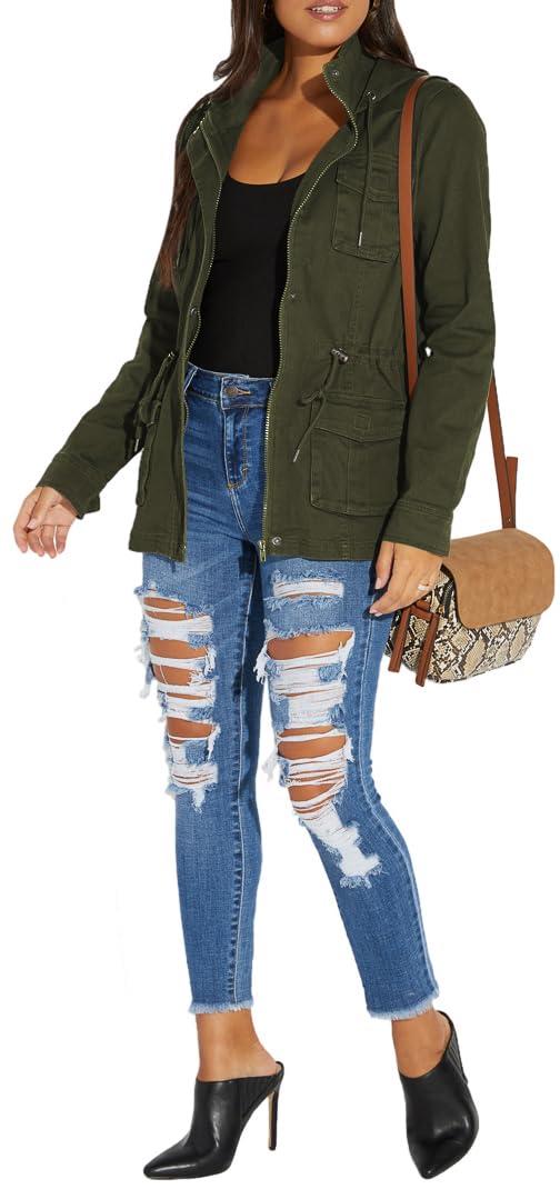 sexycherry Jackets for Women Casual Long Sleeve Lightweight Coats Full Zip Up with Lining Pockets