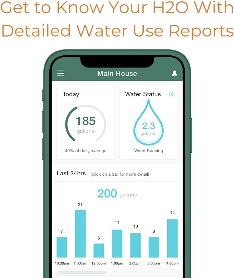 Flume 2 Smart Home Water Monitor & Leak Detector – WiFi Connected, Real-Time Usage Tracking & Alerts – Works with Compatible Residential Water Meters