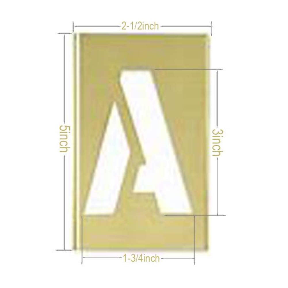 Deezio 1 Inch Brass Stencil Kit, Numbers and Punctuations Number Stencil - 15 Piece Set