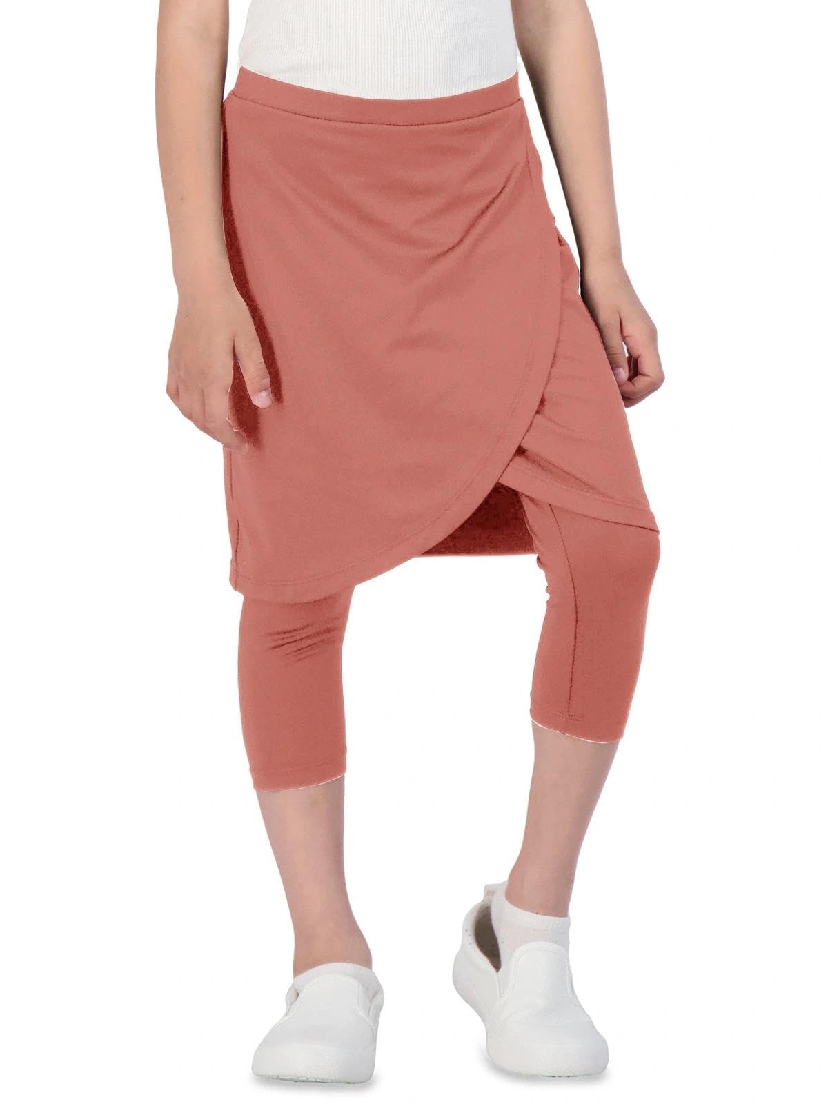 CharmWM Girls High Elastic Waist Capri Pants Kids Cute Active Golf Tennis Skorts Leggings Skirts Trousers