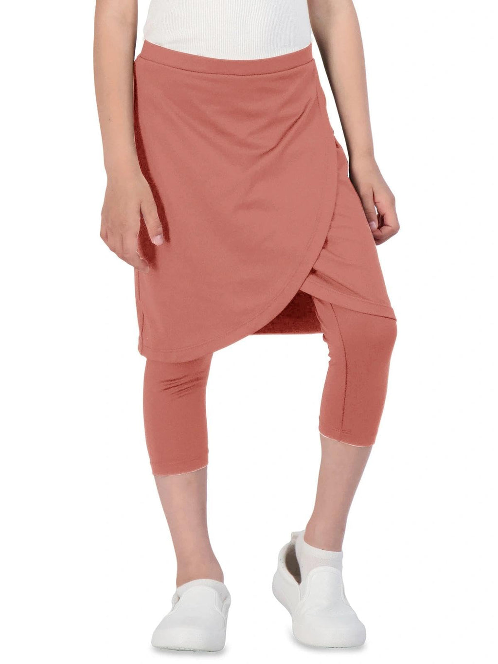 CharmWM Girls High Elastic Waist Capri Pants Kids Cute Active Golf Tennis Skorts Leggings Skirts Trousers