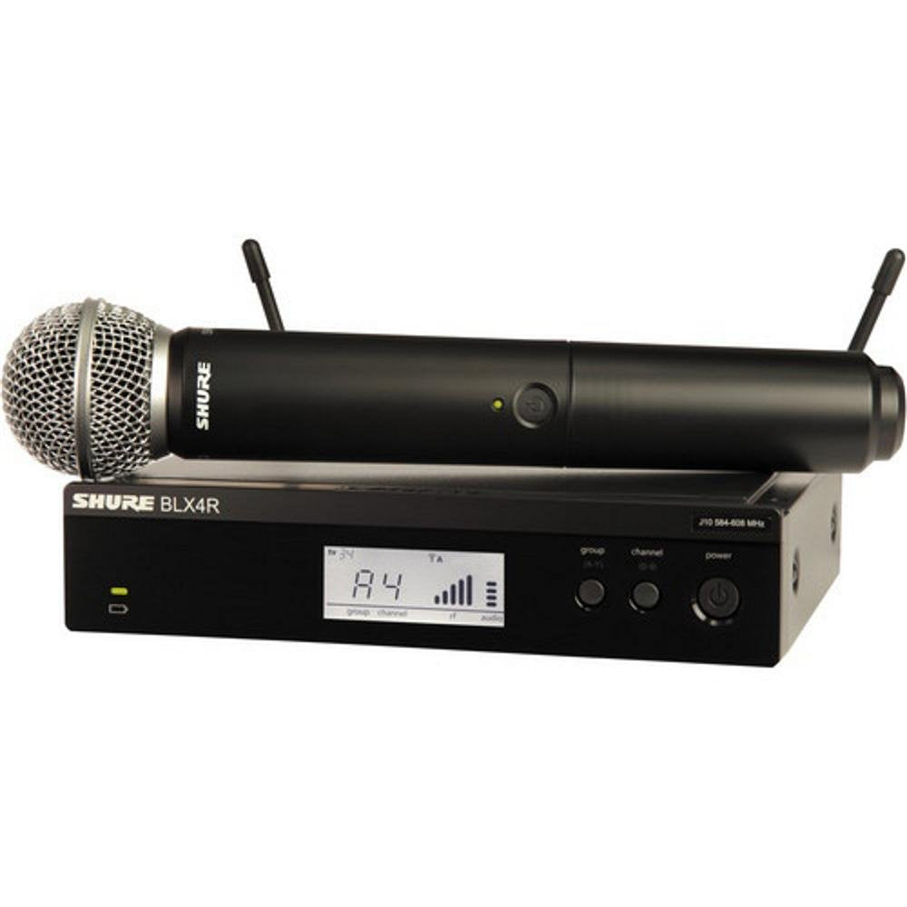 Shure BLX24/SM58 Wireless Microphone System - 14-Hour Battery Life, 300 ft Range, UHF | Includes SM58 Handheld Vocal Mic, Single Channel Receiver | H9 Band (BLX24/SM58-H9)