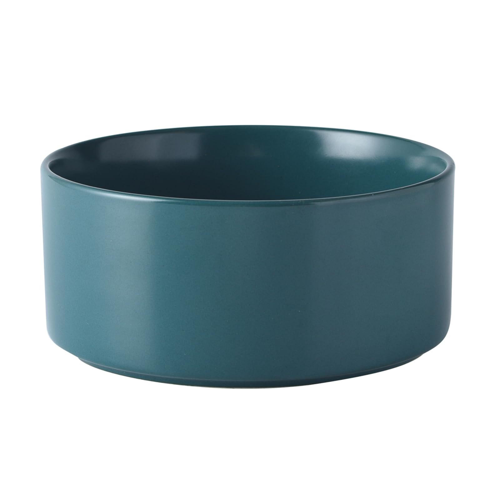 6'' Ceramic Raised Dog Bowl - 30Oz Dog Food & Water Bowl with Elevated Non-Slip Bamboo Stand, Dishwasher & Microwave Safe, Anti Vomiting Heavy Duty Pet Bowl for Small and Medium Dogs, Black