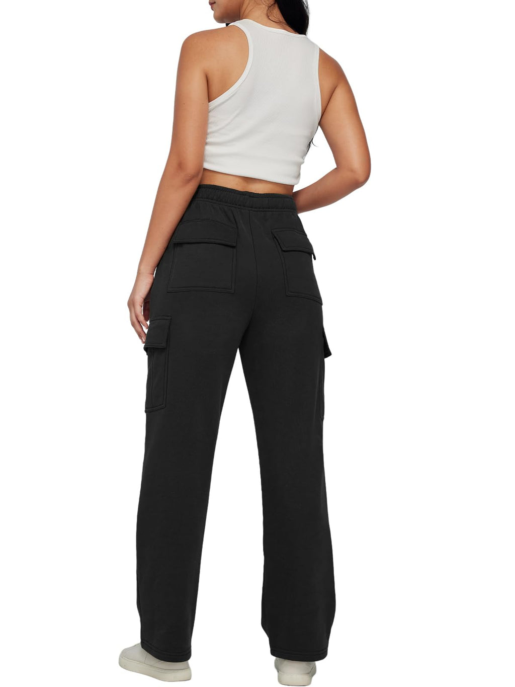 AUTOMET Womens Cargo Sweatpants Baggy Fleece High Waisted Joggers Sweat Pants Athletic Pants
