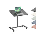 TopJob ANYDESK FOLD Mobile Standing Desk, Portable with Lockable Wheels, Foldable Stand Desk, Rolling Computer Workstations, Used for Home, Couch Side Table, Bedside Table in Bed Room Kitchen (Black)