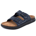 Nautica Men's Sandals - Casual Slides with 2 Adjustable Buckle Straps and Cork Footbed for Ultimate Comfort and Style (Regular/Wide Width, Big Size)