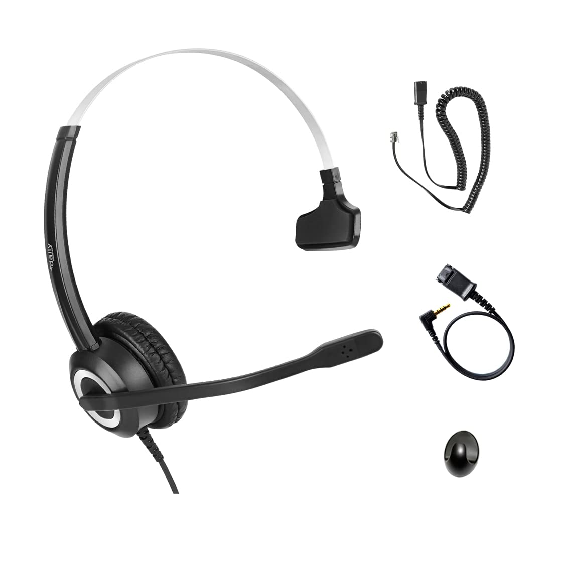 Polycom Phone Headset Noise Cancelling Mic RJ9 U10P Bottom Cable Compatible with Polycom VVX, Shoretel, Nortel Phones