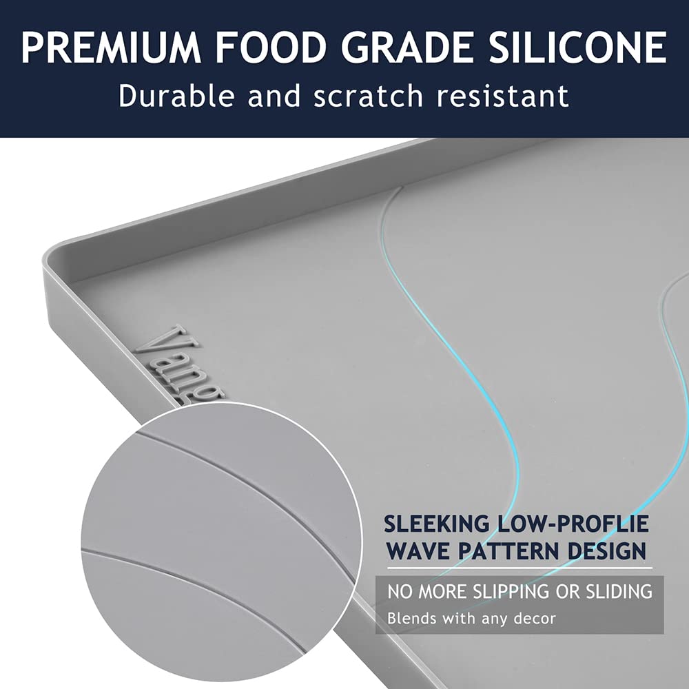 Heavy Duty Silicone Under Sink Mats for Kitchen Waterproof 19" x 19", Extra Thick Under Sink Rubber Mat Drip Tray, Raised Edge Under Sink Liner,Prevent Drips, Leaks, Spills,Beige