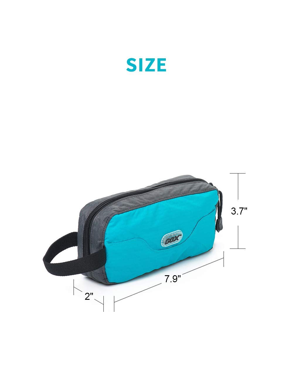 GOX Travel Small Toiletry Bag for Men Nylon Dopp Kit Medicine Bag Travel Organizer Pouch Shave Kits for Teens Toiletry Essentials Bathroom Compact (Black, 7.9 * 3.7 * 2 Inches)