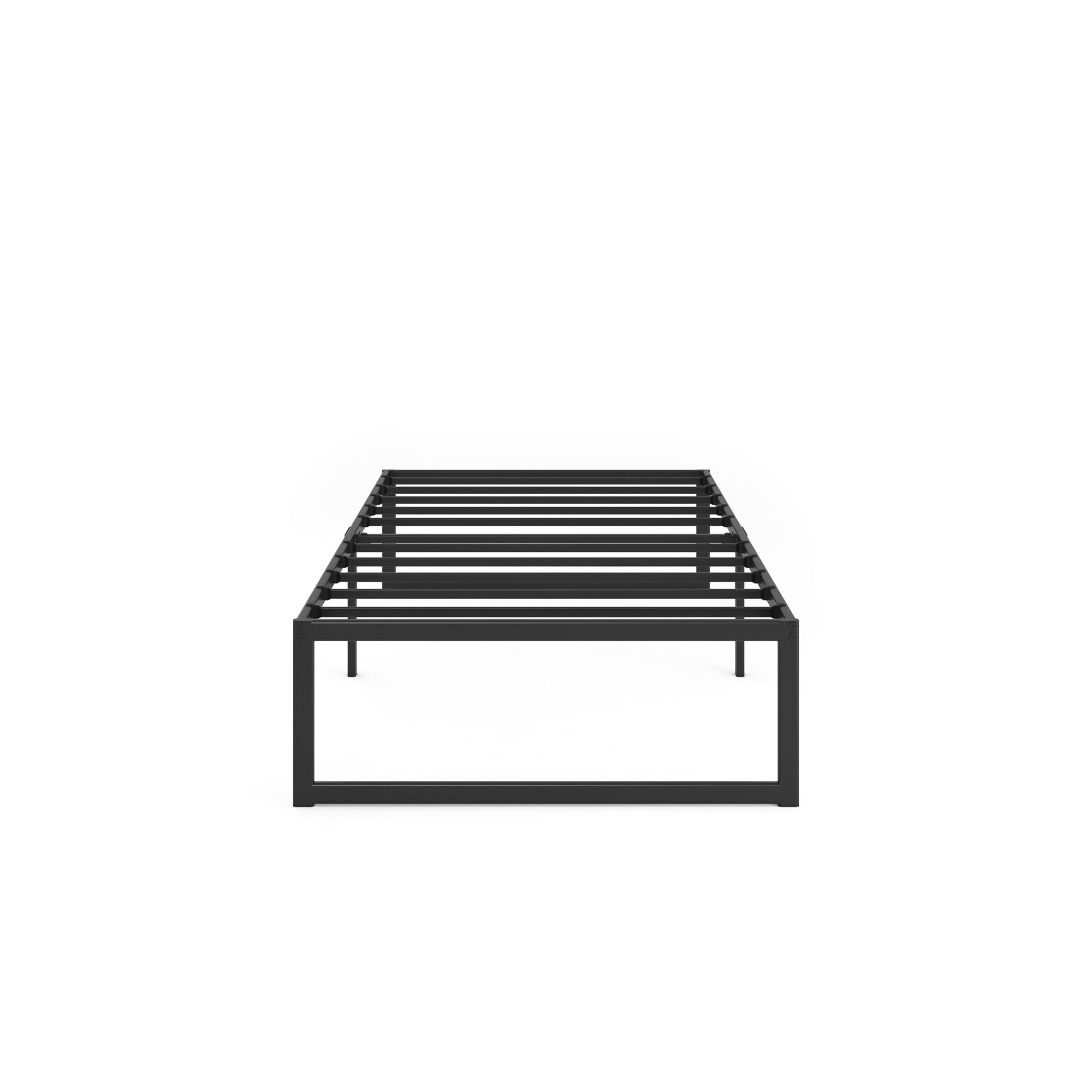 Zinus ABEL 14 Inch Platform Bed Frame, Steel Slat Support, Easy Assembly, No Box Spring Needed, Eco Friendly WonderBox(TM) Packaging, Black, Twin