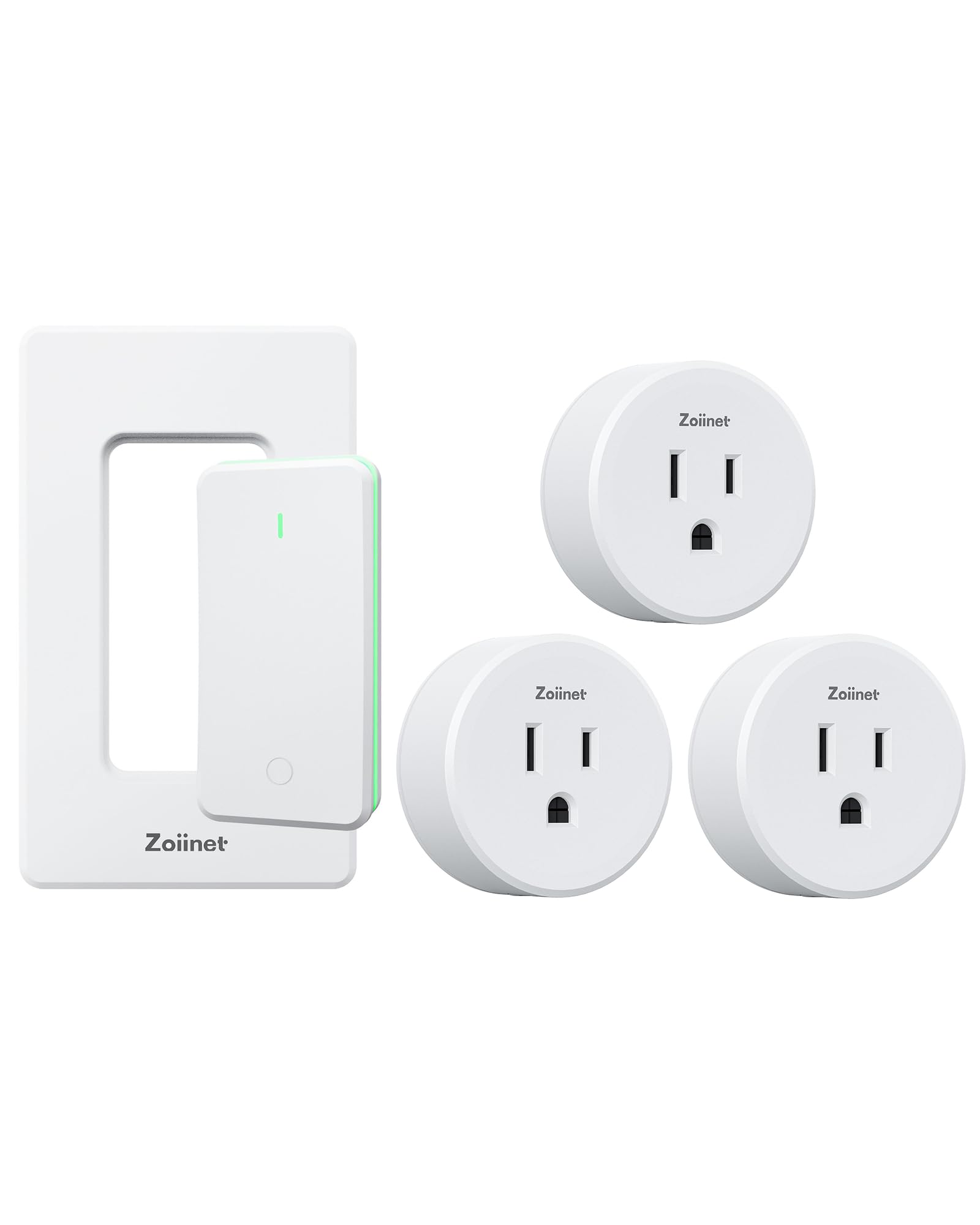 Zoiinet Remote Control Outlet Plug Switch, Buckle Design & Removable Wireless Light Switch, No Wiring Needed, 300 ft, 15A/1500W, Programmable, for Household Appliances