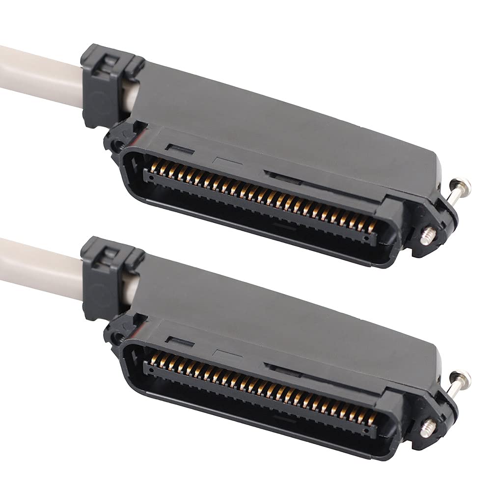 ICC Female to Female 25 Pair Telco Cable 5ft - Cat3 24AWG, 100% Solid Pure Copper, Gray Riser CMR Cable with 90 Degree 50 Pin Telco Connector for Voice and Low Data PBX Applications, 5 Feet