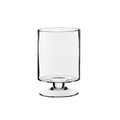 CYS EXCEL Glass Hurricane Pillar Candle Holder (H:6" W:3.75") | Multiple Size Choices Short Stem Candle Centerpieces | Stemmed Glass Cylinder Candle Vase