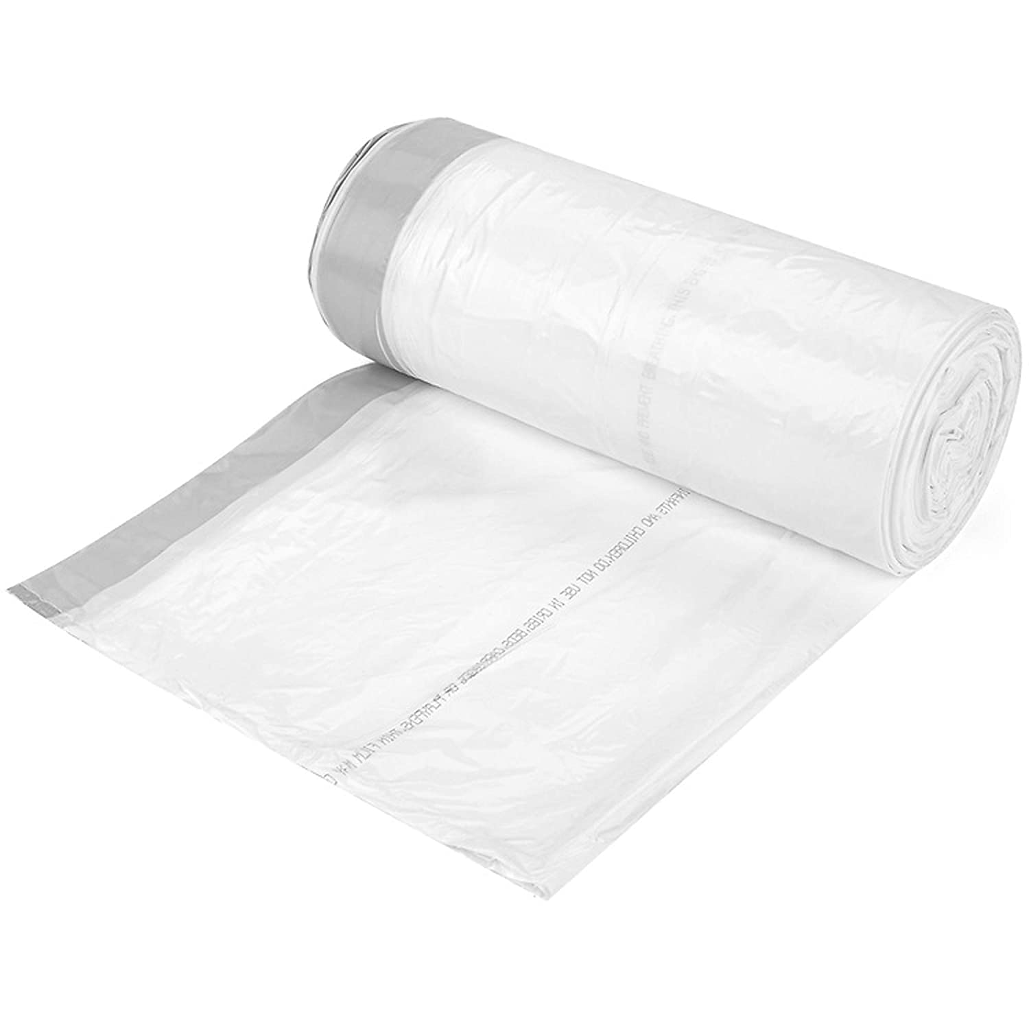Ultrasac 18 Gallon 2.0 MIL White Drawstring Trash Bags - 25" x 28" - Pack of 50 - For Home, Outdoor, Industrial, & Commercial