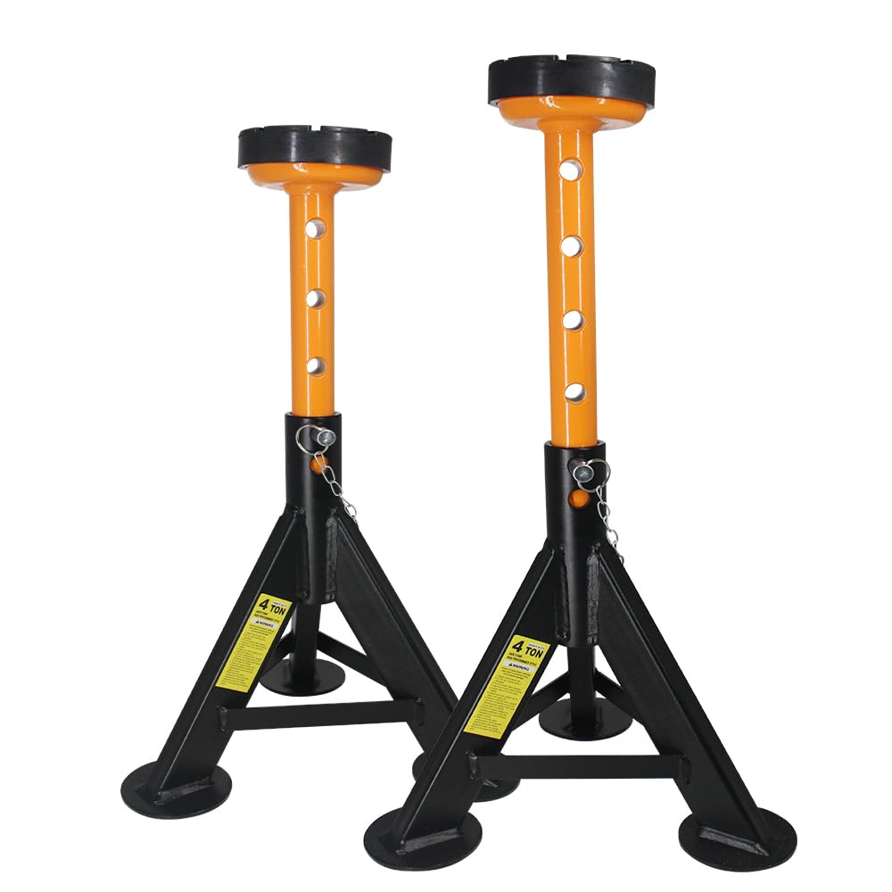 BESTOOL Heavy Duty Jack Stand，Low Profile Car Jack Stand with Security Locking Pins-4ton (8000Ibs) Capacity, 2 Pack