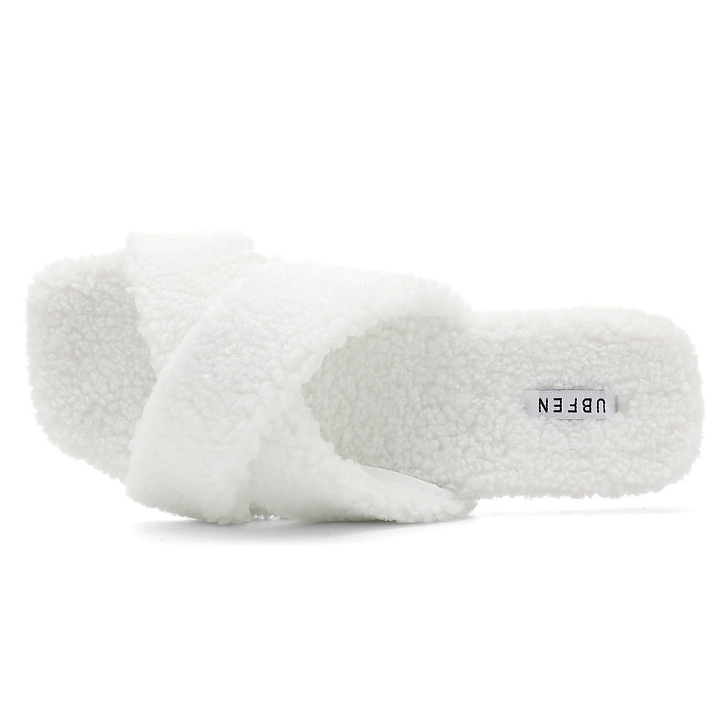 UBFEN Womens Mens Slippers Memory Foam Comfort Fuzzy Plush Lining Slip On House Shoes